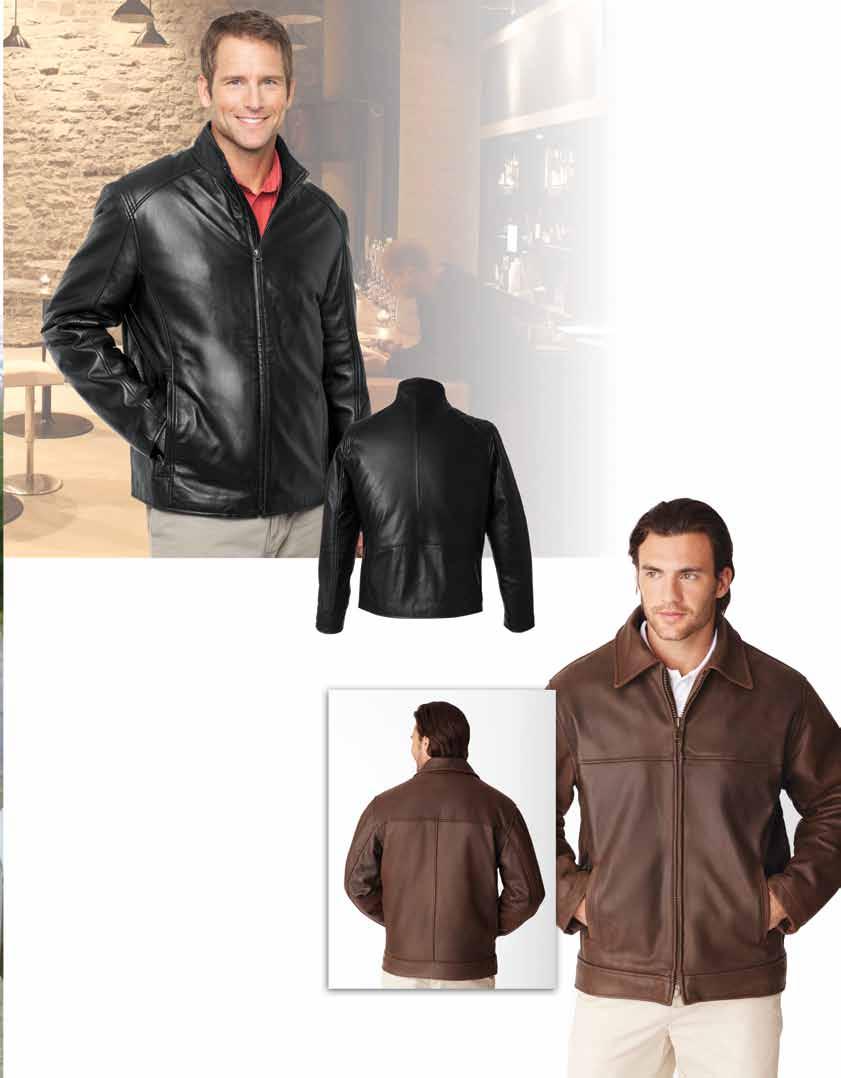 Lamb Leather Hip Length Classic Jacket 100% polyester yarn-dyed upper body lining and lower body anti-pill microfleece. 100% polyester lining in body and sleeves for those cooler days.