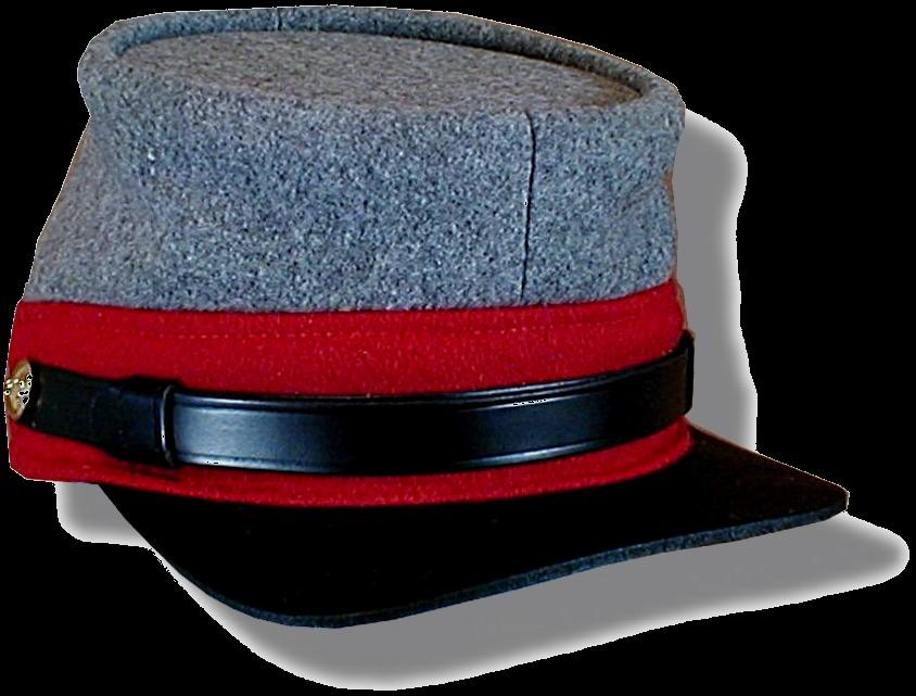 Regulations adopted by the Confederacy in 1861 specified a French chasseur style cap having grey colored
