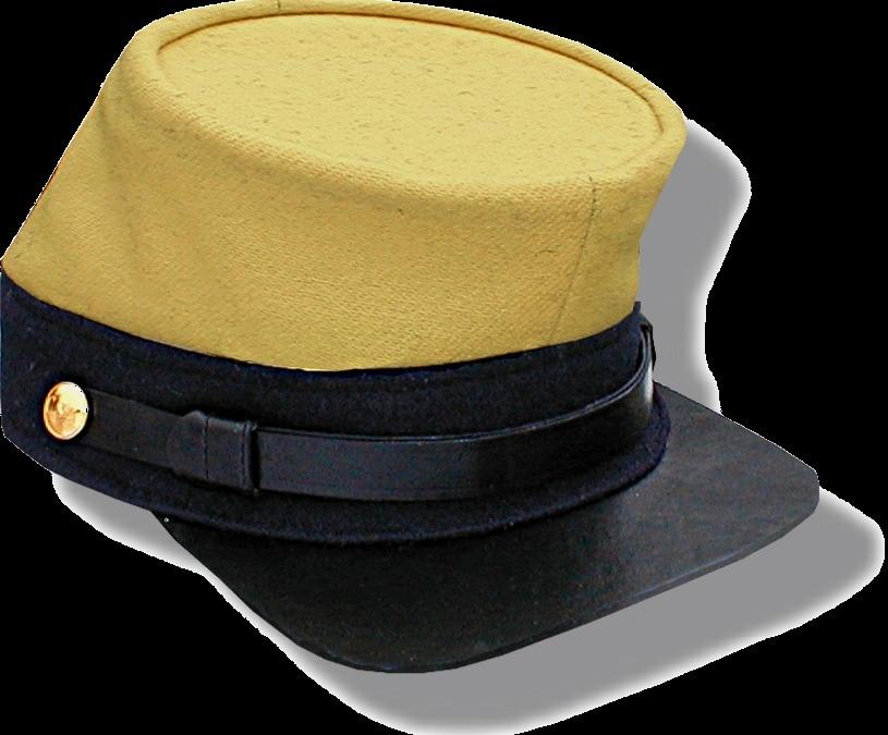 #820 CS 1861 Regulation Kepi (Colored Band with Grey Top and Sides) shown above.$85.