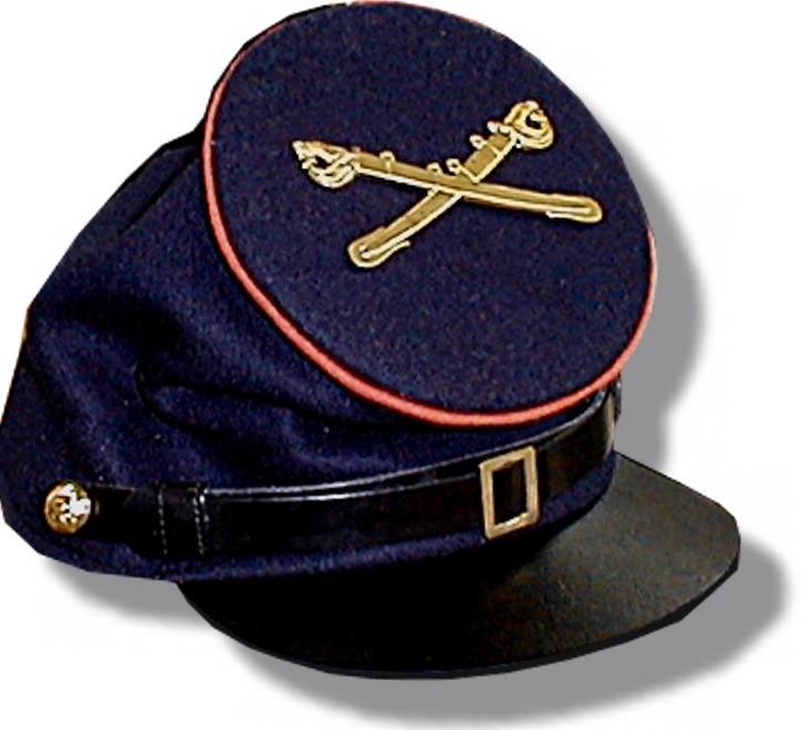 www.quartermastershop.com US Army Enlisted Caps 1855 thru 1861 #5504D Dragoon Forage Cap with standard brim and optional insignia. Dragoons wore the crossed saber insignia with hilt up.