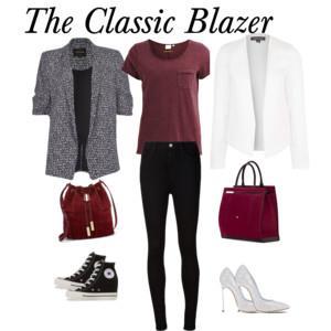 9. Classic Blazer Another one of my faves, the classic blazer; is so versatile and so stylish. I love that you can wear it with jeans, skirt, classic pants, cute shorts and create 4 different looks.
