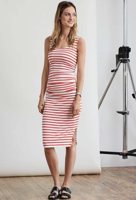 Left Hanna Striped Tank Dress (DR779) $159 Tip: pair red with