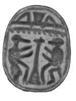 Scarab inscribed with a slightly cryptographic writing of "Happy New Year" with two