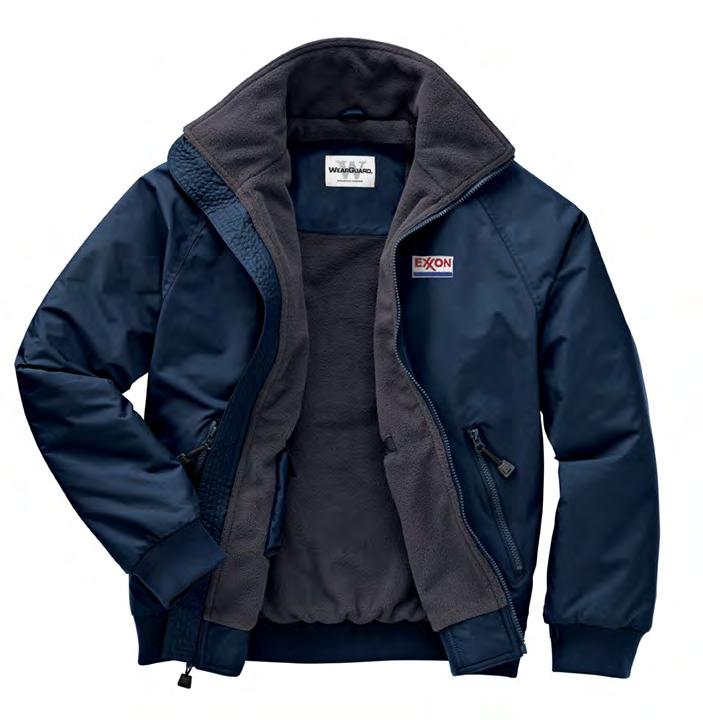outerwear C WARMER C WearGuard Three-Season Jacket Two-ply 100% Taslan nylon shell WearTex finish resists wind and rain Machine wash, dry Color: Navy Style 37635 with Exxon Personalization Style 3828