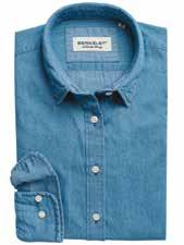 no: 1562* Tailored fit shirt in printed real indigo denim