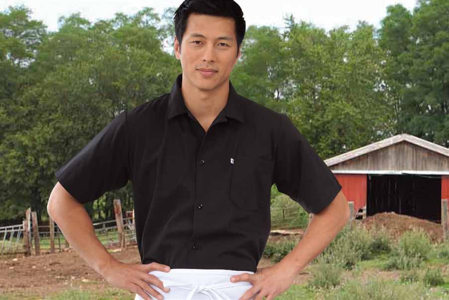 This five-button utility shirt is built to last, launders