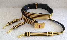 Leather, silver or gold slings can be used for attachment of swords.