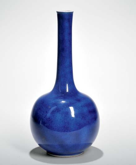 $15,000-20,000 202 202 Powder Blue-glazed Bottle Vase, China, 18th/19th century, globular body with tall slender neck,