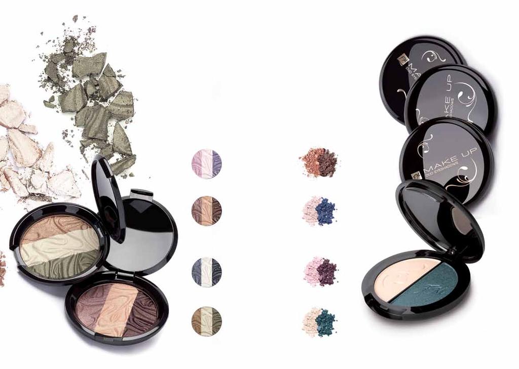 MINERAL EYESHADOWS Mineral eyeshadows composition of three harmonious colours allows you to make the perfect eye make up delicate pearlescent shine illuminates and enlivens your look based on