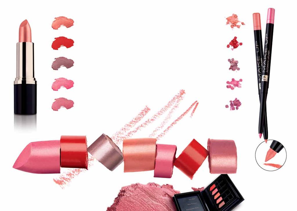 FM li03 Australian Sand FM li01 Hot Red FM li05 Sweet Latte EXTRA RICH LIPSTICK Extra rich lipstick gives sensual colour and delicate sheen contains argan and jojoba oils which have moisturising and