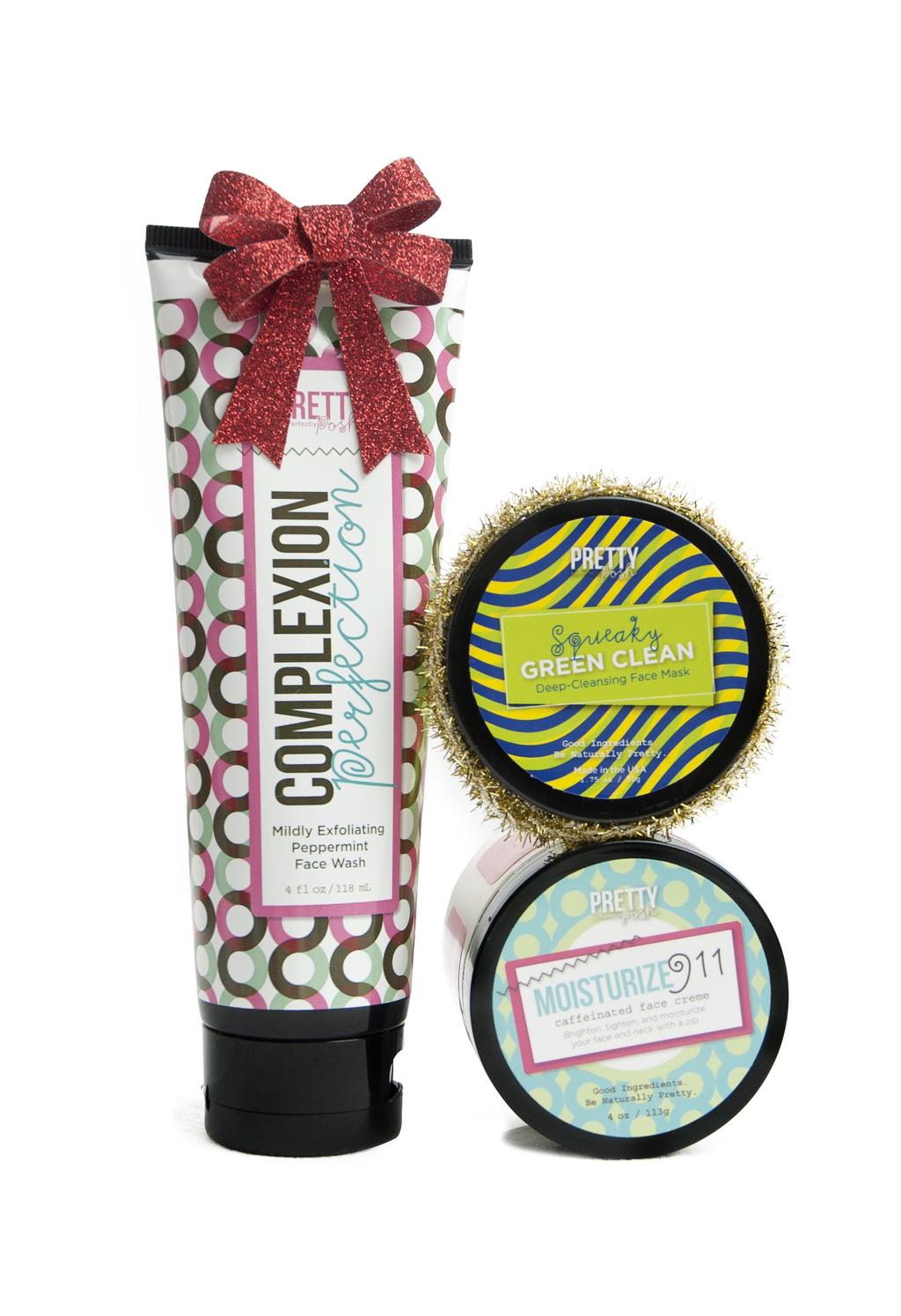 Pretty Face Bundle Pretty Faces love to be pampered. It s a pretty great gift! Naturally wash with essential oils Keep pores Squeaky Clean Moisturize, tighten & brighten Get the set.