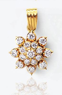 Riding the new trend wave, the 22-karat antique gold necklace is partially bedecked with golden flowers and laced with polkis.
