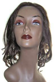 a very natural-looking soft curly wig. It has long layers and sits above the shoulders.