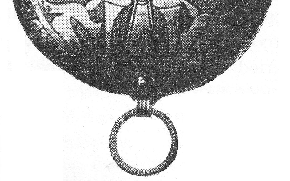 Kalmar, Sweden (JLM) inventory number 8706). Scale 1:2. After Nordman 1924, fig. 32 (note 11). one of the oval brooches 15.