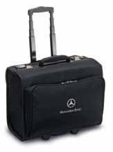 TRAVEL 5 6 7 8 5 LAPTOP TROLLEY CASE, AMG Black. Outer material nylon/leather with diamond-pattern topstitching. AMG-design wheels. Cabin-ready dimensions 1.