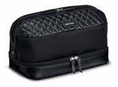 1 2 3 4 1 BEAUTY CASE Black nylon. Large main compartment with inside pockets. Separate cosmetics bag. 2 outside pockets. Shoulder strap. Smart sleeve.