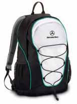 TRAVEL 1 2 3 4 1 SPORTS BAG, MOTORSPORT Black/white, with green piping. 100% nylon. Washbag, wet compartment and shoe bag. Zipped outside pockets. Star logo zip tags.