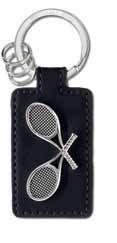 1 2 3 4 KEY RING Black/silver-coloured, calfskin/stainless steel combination, 1 large and 3 small split rings, 3D star logo,