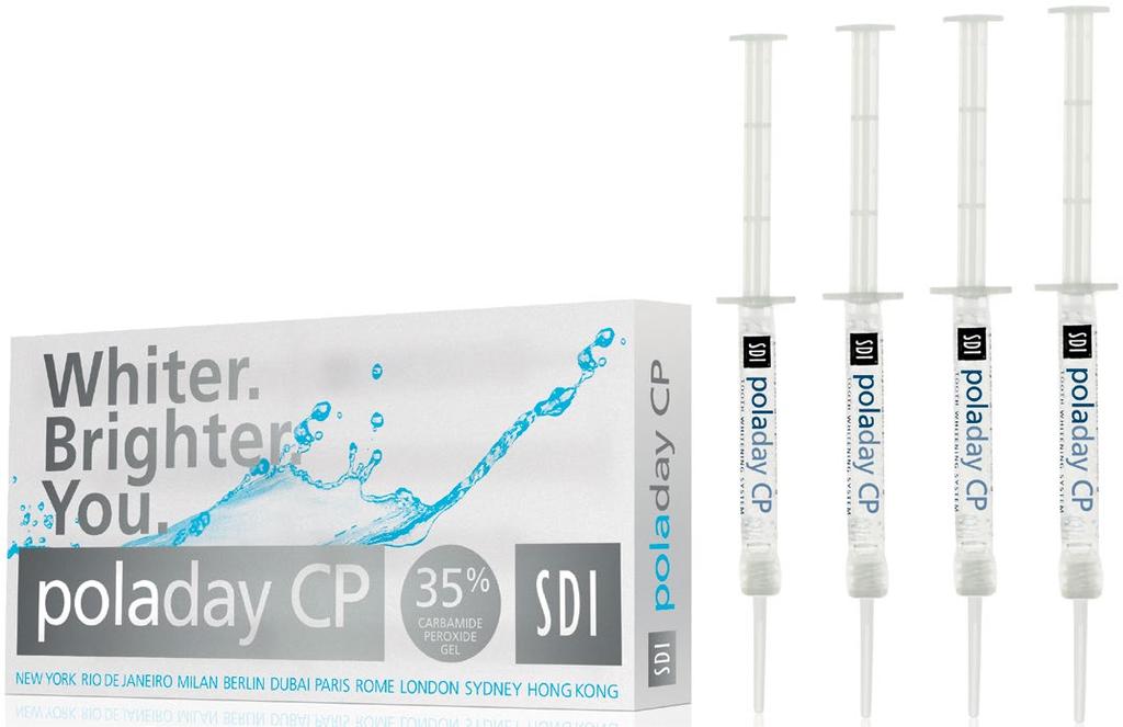 poladay & polanight ENABLE YOUR PATIENTS TO TAKE POLA ADVANCED TOOTH WHITENING HOME WITH THEM Fluoride releasing poladay and polanight both contain fluoride, which helps strengthen the tooth to