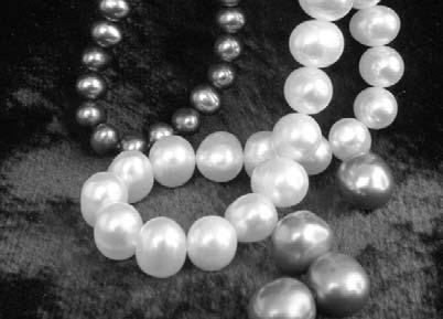 The oyster covers the bead with nacre, creating a perfectly round pearl.