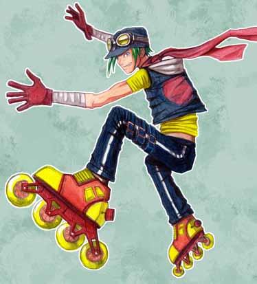 Funky Teenage Girl Crazy Rollerblading Boy When drawing action-packed characters it s crucial to design something that looks great from all angles.