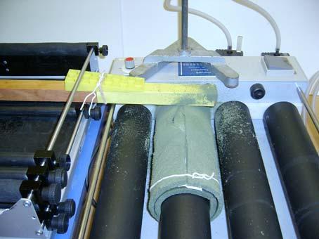 Figure 16: Testing of foam plastic Through a simulation test, it was examined to which extent a person would be exposed to slip when hand sanding foam plastic with fine sand paper.