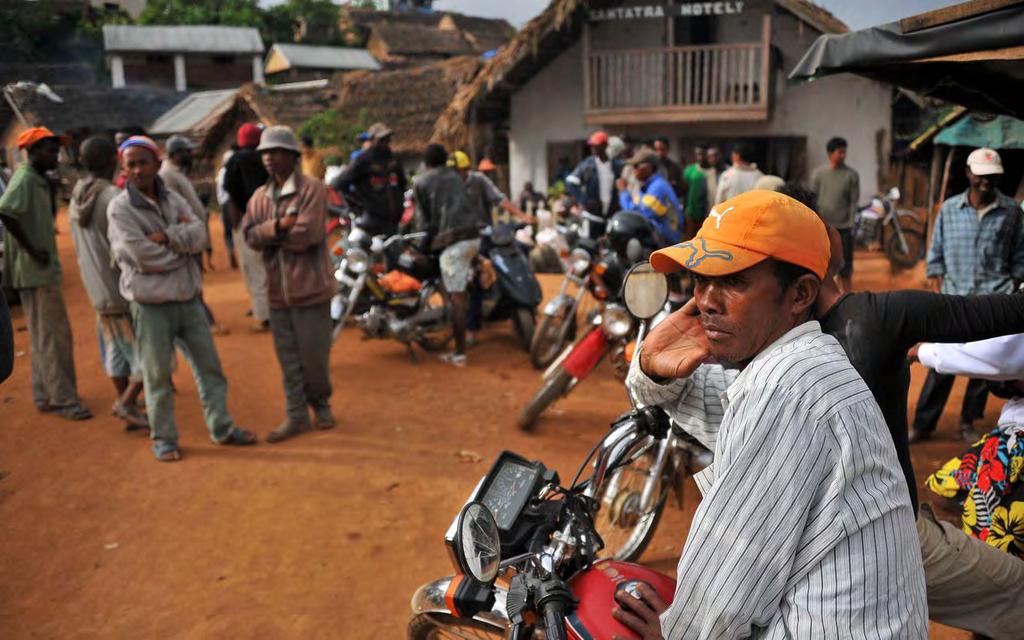 Ruby and sapphire rush near Didy, Madagascar 27 The place had the added advantage of being the local gem-trading center too, as about 20 motorbike riders were waiting for customers in front of the