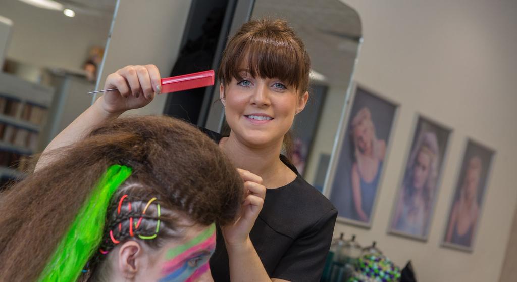 Aspiring Hairdressers are a cut above the rest Joanne Smith (Inset: Shannon Greer) Bolton College s annual Hair Showcase returned in an explosion of glitter and neon colours as talented learners took