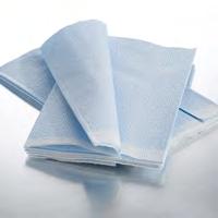 Tissue/Poly/Tissue Fanfold Drapes are made with two layers of tissue with middle layer of poly film. The tissue layers provide absorbency while the poly layer provides a complete fluid barrier.