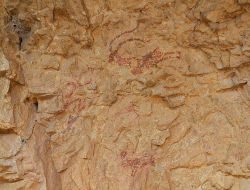 Image: Scene of hunting caprids (Levantine style art) Location: Cueva de la Remigia, Spain