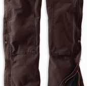 Ankle-to-hip leg zippers with storm flaps Two reinforced back pockets 102743-201/Dark Brown