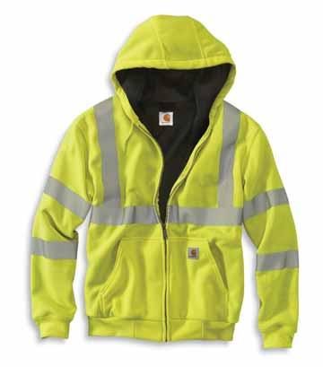 323 824 High-Visibility Zip-Front Class 3 Thermal-Lined Sweatshirt 100504 Original Fit 100% polyester