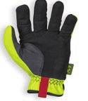 High-visibility shell with 13-gauge machine knit polyester delivers CE level 3 cut resistance to the palm.