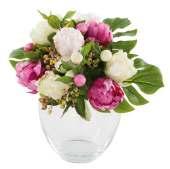 cream-light pink 2 x berry twig, light green LOSONE vase / glass /