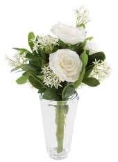 bouquets 4 x rose, white, real touch are