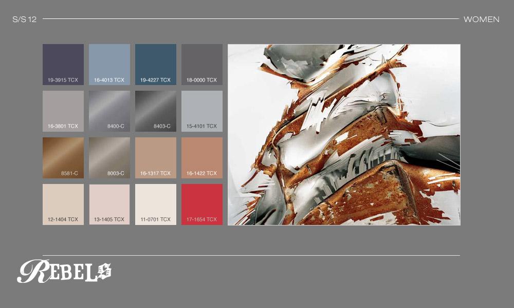 COLOR PALETTE The Rebel palette is comprised of mineral metallics with a matte or low-lustre finish.