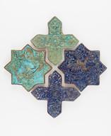 tif maker Five Star Cross Tiles, about 1270-1280 Iranian Overglaze painted with colors gold (lajvardina) Various, see extensions