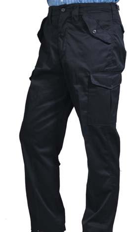 50 pr Heavyweight Work Trouser Polyester/Cotton 300 gsm Sizes: 28-50 Style: Two side pockets One jetted hip pocket with button Zip fly, Hook
