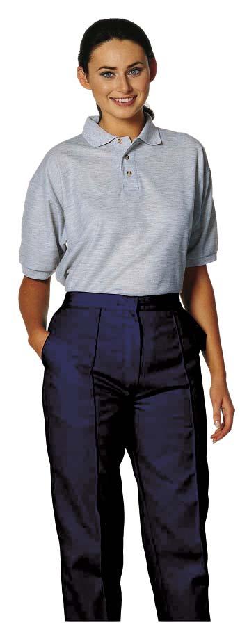 Workwear Ladies Elasticated Trouser Polyester/Cotton Sizes: Style: 64-100 cm Sewn in crease Zip fly with Hook & bar, Elasticated back 31 Inside Leg : DT4 097 Stock Colour: Navy : 16.