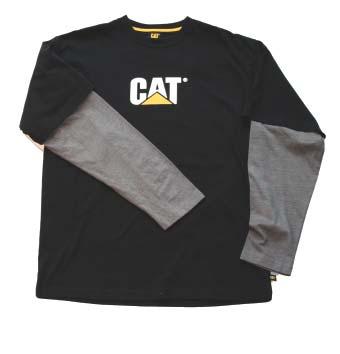 on back Yellow twill tape at back neck Cat logo label on left hip Sizes Colours CT 324 S-2XL Black, White 8.