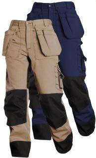 Workwear Craftman Trousers 300gsm with Cordura Knee Pad Pockets Two reinforced free nail pockets which can be placed inside the front pockets with bellows, Two back pockets with