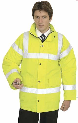 High Visibility Clothing Contractor Padded Jacket EN 471 Class 3:2 Class 3 Executive Padded Jacket EN 471 Class 3:2 Class 3:2 Waterproof PU Coated Outer Taped