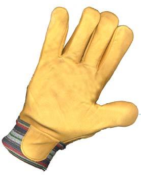 95 pr Chrome Leather Striped Back Riggers Glove Chrome Leather Palm/ Cotton back Minimal Risk : IG 2501 Size: