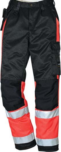) 233 25ATE HiVis Yellow/Black XS-4XL 233 25AOE HiVis Red/Black S-2XL Trousers 133A25A Zip fl y / Metal button in waist / D-ring / Oblique pockets / Large rear pockets, right has