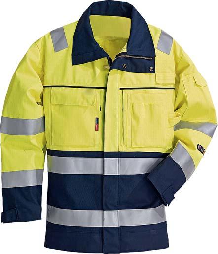 FIRE RETARDANT UNLINED FLAMESTAT JACKET CLASS 3 100098 Dirt, oil and water repellent / Zip and buttons to top of collar / Adjustable hem and sleeves / 2 Chest pockets with fl ap and concealed snap