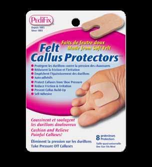 Absorbs shock, reduces pain and helps prevent calluses.