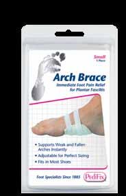 This soft elastic bandage gently compresses the midfoot to provide support and