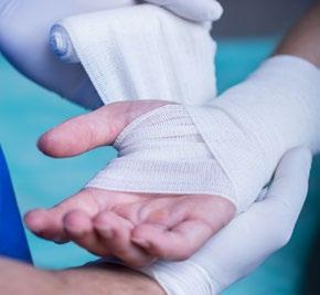 They include protective, antibacterial, absorbent, and debriding dressings. A secondary dressing or bandage may be used to hold a primary dressing in place.