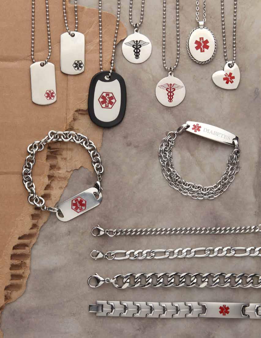 ADT-04 Red Mini Dog Tag Necklace Blank, Includes Stickers 24 Ball Chain ADT-05 Black Mini Dog Tag Necklace Blank, Includes Stickers 24 Ball Chain AP-06 Black Staff of Life Blank, Includes Stickers 24