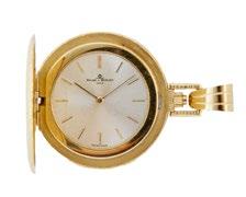 114 BAUME & MERCIER PENDANT WATCH circa 1970 s; 41mm; 17 jewel movement; in an 18k yellow gold hunter case with sculpted finish, 80.3 grams $2,000 3,000 115 PATEK PHILIPPE & CO.